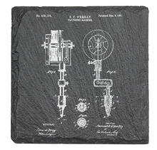 Load image into Gallery viewer, 1891 Tattooing machine -  tattoo - Laser engraved fine Slate Coaster
