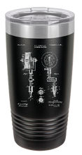 Load image into Gallery viewer, 1891 Tattooing machine Patent drawing - tattoo - engraved Tumbler - insulated stainless steel travel mug