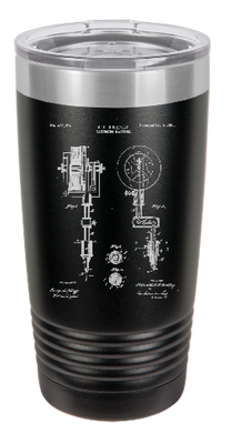 1891 Tattooing machine Patent drawing - tattoo  - engraved Tumbler - insulated stainless steel travel mug