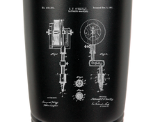 Load image into Gallery viewer, 1891 Tattooing machine Patent drawing - tattoo - engraved Tumbler - insulated stainless steel travel mug