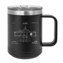 Load image into Gallery viewer, Wright Brothers Plane patent drawing 1906 - MUG - engraved Insulated Stainless steel
