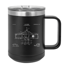 Load image into Gallery viewer, Wright Brothers Plane patent drawing 1906 - MUG - engraved Insulated Stainless steel