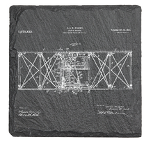 Load image into Gallery viewer, Wright Brothers Plane 1913 patent drawing - Laser engraved fine Slate Coaster
