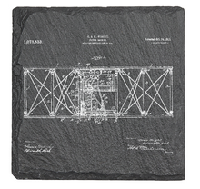 Load image into Gallery viewer, Wright Brothers Plane 1913 patent drawing - Laser engraved fine Slate Coaster