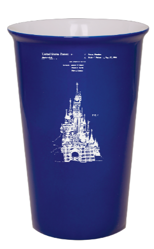 Disney Castle patent drawing - Blue Ceramic tumbler travel mug
