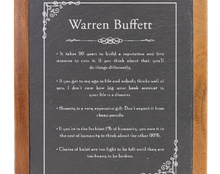 Load image into Gallery viewer, Warren Buffett Quote - engraved Slate & Wood Cutting board