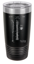 Load image into Gallery viewer, Baseball Bat Patent drawing - engraved Tumbler - insulated stainless steel travel mug