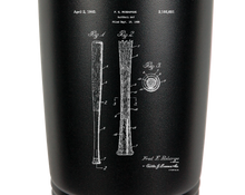 Load image into Gallery viewer, Baseball Bat Patent drawing - engraved Tumbler - insulated stainless steel travel mug