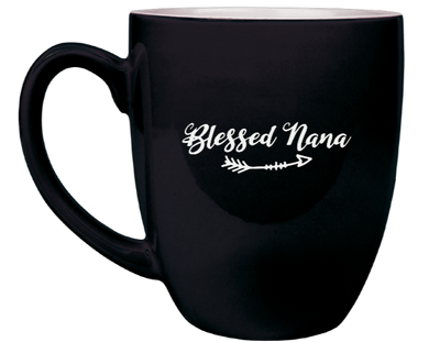 Blessed NANA - Engraved Black Ceramic Coffee Mug