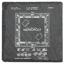 Cargar imagen en el visor de la galería, Monopoly patent drawing - Laser engraved fine Slate Coaster