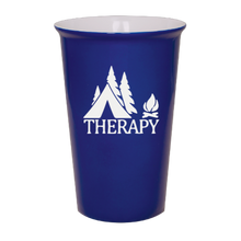 Load image into Gallery viewer, outdoor vacation camping THERAPY - Blue Ceramic tumbler travel mug