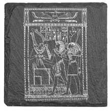 Load image into Gallery viewer, Egyptian southern pharaoh engraved on fine Slate Coaster
