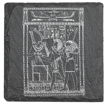 Load image into Gallery viewer, Egyptian southern pharaoh engraved on fine Slate Coaster