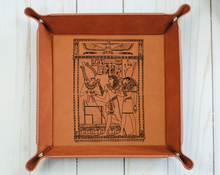 Load image into Gallery viewer, Egyptian Pharaoh - 6" x 6" leather office valet Tray