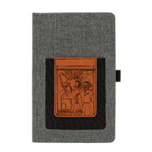 Load image into Gallery viewer, Egyptian pharaoh - Leather and Canvas Journal with Cell phone holder and Card Slot
