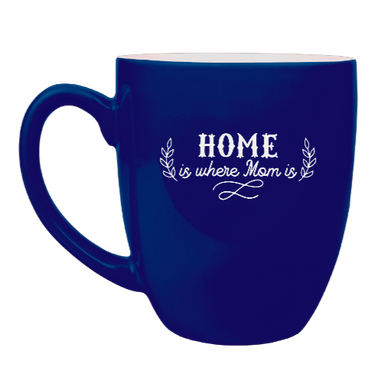 Home is where MOM is - Engraved Blue Ceramic Coffee Mug