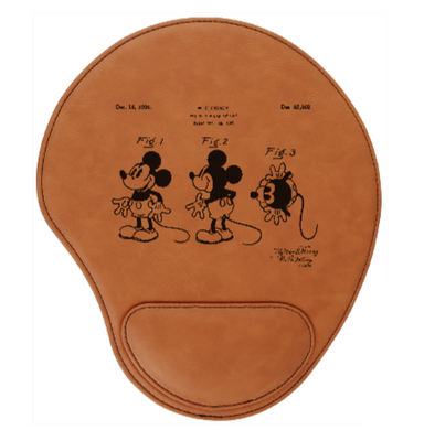 Mickey Mouse 3 Patent drawing - Disney - engraved Leather Mouse Pad
