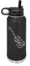 Load image into Gallery viewer, Guitar of music notes Engraved Water Bottle 32 oz
