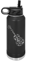 Load image into Gallery viewer, Guitar of music notes Engraved Water Bottle 32 oz