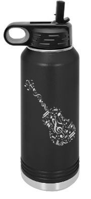 Guitar of music notes Engraved Water Bottle 32 oz