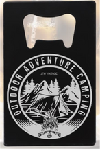Load image into Gallery viewer, Outdoor Camp Adventure Explore engraved credit card - Bottle Opener - Metal