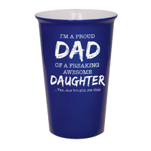 Cargar imagen en el visor de la galería, I'm a proud dad of a freaking awesome daughter - Blue Ceramic tumbler travel mug
