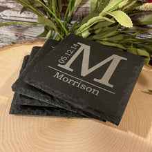 Cargar imagen en el visor de la galería, Slate Coaster Personalized - Square - DESIGN YOUR OWN - Custom - Personalized