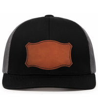 Charger l&#39;image dans la galerie, Leather Patch hat (5 patch styles) -  DESIGN YOUR OWN -Custom - Personalized
