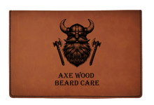 Load image into Gallery viewer, Axe wood Vi-King - Beard Box Set - Beard Balm and Oil - Reusable leather box.

