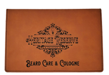 Cargar imagen en el visor de la galería, Heritage Reserve Collection - Beard Box and Cologne Set - Beard Balm and Oil - Reusable leather box.
