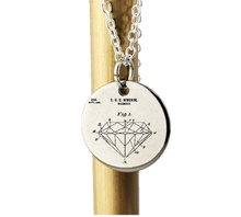 Charger l&#39;image dans la galerie, Diamond Patent - Pendant necklace - laser Engraved necklace - 925 Sterling Silver
