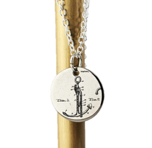 Cargar imagen en el visor de la galería, Ship Anchor Patent drawing - laser Engraved necklace - 925 Sterling Silver
