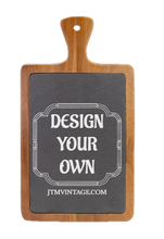 Charger l&#39;image dans la galerie, Slate &amp; Wood Cutting board -DESIGN YOUR OWN - Custom - Personalized
