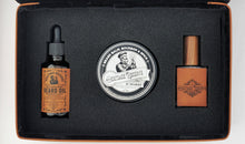 Charger l&#39;image dans la galerie, Heritage Reserve Collection - Beard Box and Cologne Set - Beard Balm and Oil - Reusable leather box.
