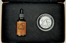 Load image into Gallery viewer, Lakeside - All Natural - Beard Box Set - Beard Balm and Oil - Reusable leather box.

