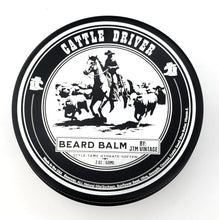 Cargar imagen en el visor de la galería, Cattle Driver - All Natural - Beard Box Set - Beard Balm and Oil - Reusable leather box.

