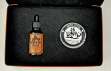 Load image into Gallery viewer, Cattle Driver - All Natural - Beard Box Set - Beard Balm and Oil - Reusable leather box.
