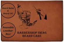 Load image into Gallery viewer, Barbershop Swag All Natural - Beard Box Set - Beard Balm and Oil - Reusable leather box.
