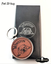 Load image into Gallery viewer, Pet / Dog tag Personalized leather and metal with matching giftbox! -  DESIGN YOUR OWN -Custom - Personalized

