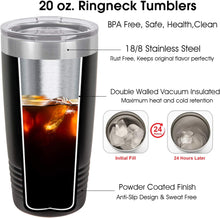 Load image into Gallery viewer, Barber Pole  - engraved Tumbler - insulated stainless steel travel mug
