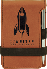 Cargar imagen en el visor de la galería, Leather Travel Notepad with Pen - DESIGN YOUR OWN - Personalized
