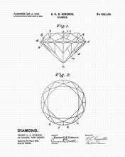 Cargar imagen en el visor de la galería, Diamond Patent - Pendant necklace - laser Engraved necklace - 925 Sterling Silver

