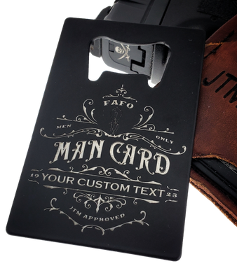 THE MAN CARD Bottle Opener Metal - Custom - Personalized - Credit Card size