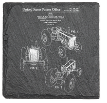 Load image into Gallery viewer, John Deere patent drawing  - Laser engraved fine Slate Coaster
