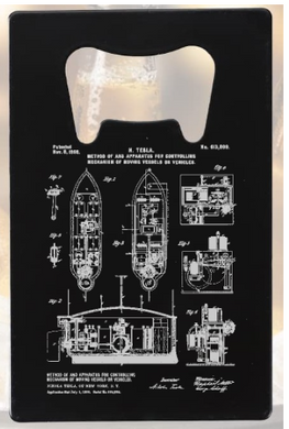 Nikola Tesla RC Wireless radio controlled boat via telautomatics - Bottle Opener - Metal