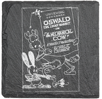 Oswald the Lucky Rabbit 1927 Disney PD - Laser engraved fine Slate Coaster