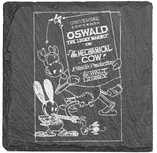 Oswald the Lucky Rabbit 1927 Disney PD - Laser engraved fine Slate Coaster