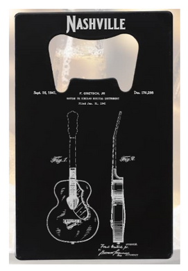 Gretsch Guitar patent drawing Nashville  - Bottle Opener - Metal