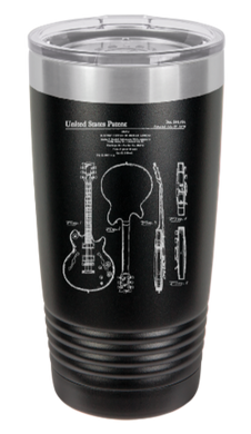 Gibson Semi hollow body Electric guitar - engraved Tumbler - insulated stainless steel travel mug