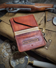 Charger l&#39;image dans la galerie, Handmade leather Wallet by JTM VINTAGE - cowhide bi-fold
